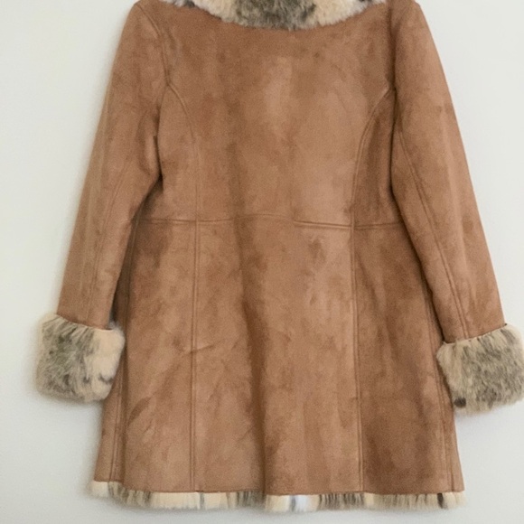 VTG Talbots women Size MP brown suede faux fur animal print reversible JacketNWT - Picture 9 of 16